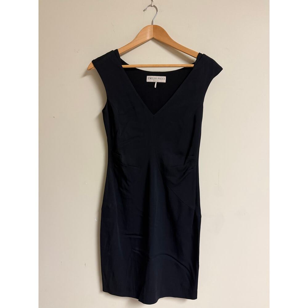Emilio Pucci Black Sleeveless V-Neck Dress